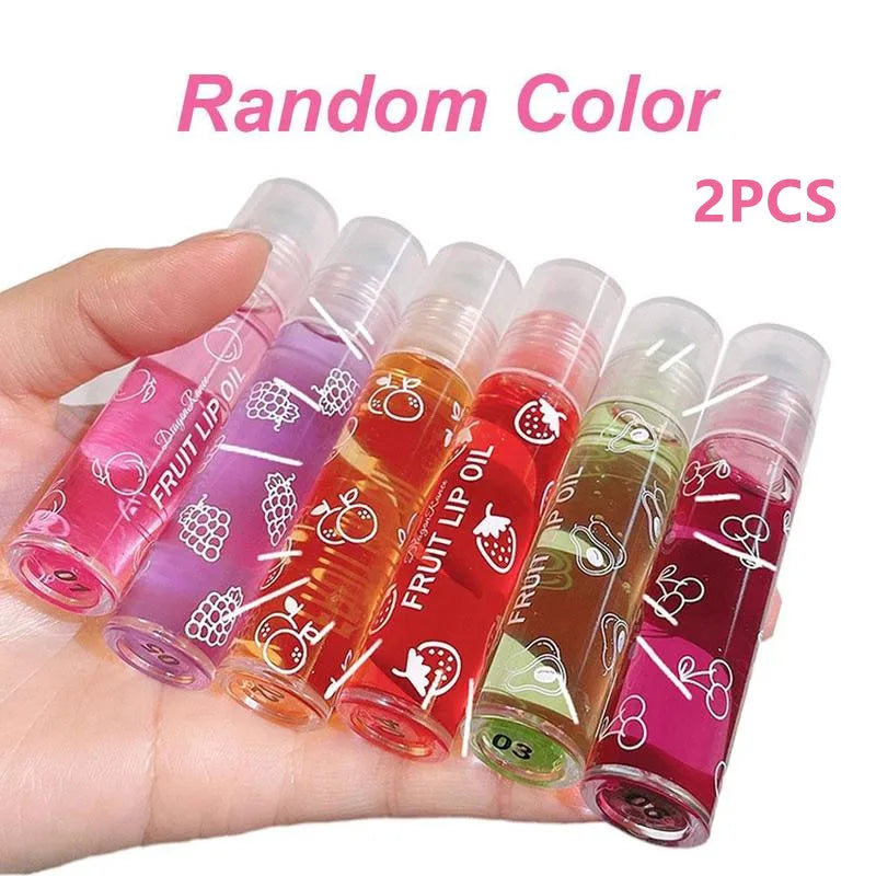 Roll‑On Fruit Essence Lip Oil – Hydrating, Glossy & Non‑Sticky (6 Colors)
