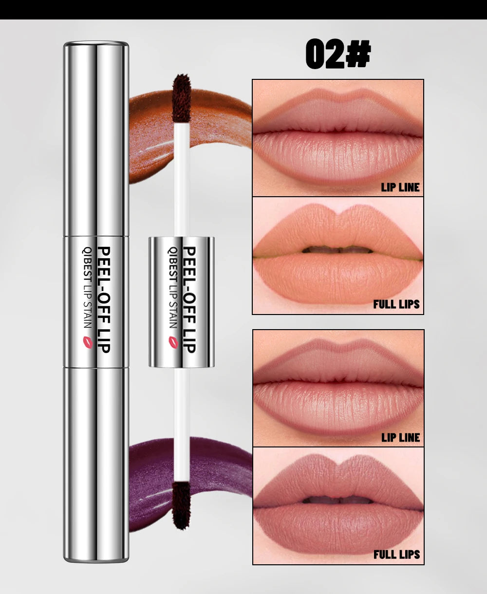 Double‑Ended Peel‑Off Lip Stain – Long‑Lasting, Waterproof & Transfer‑Proof