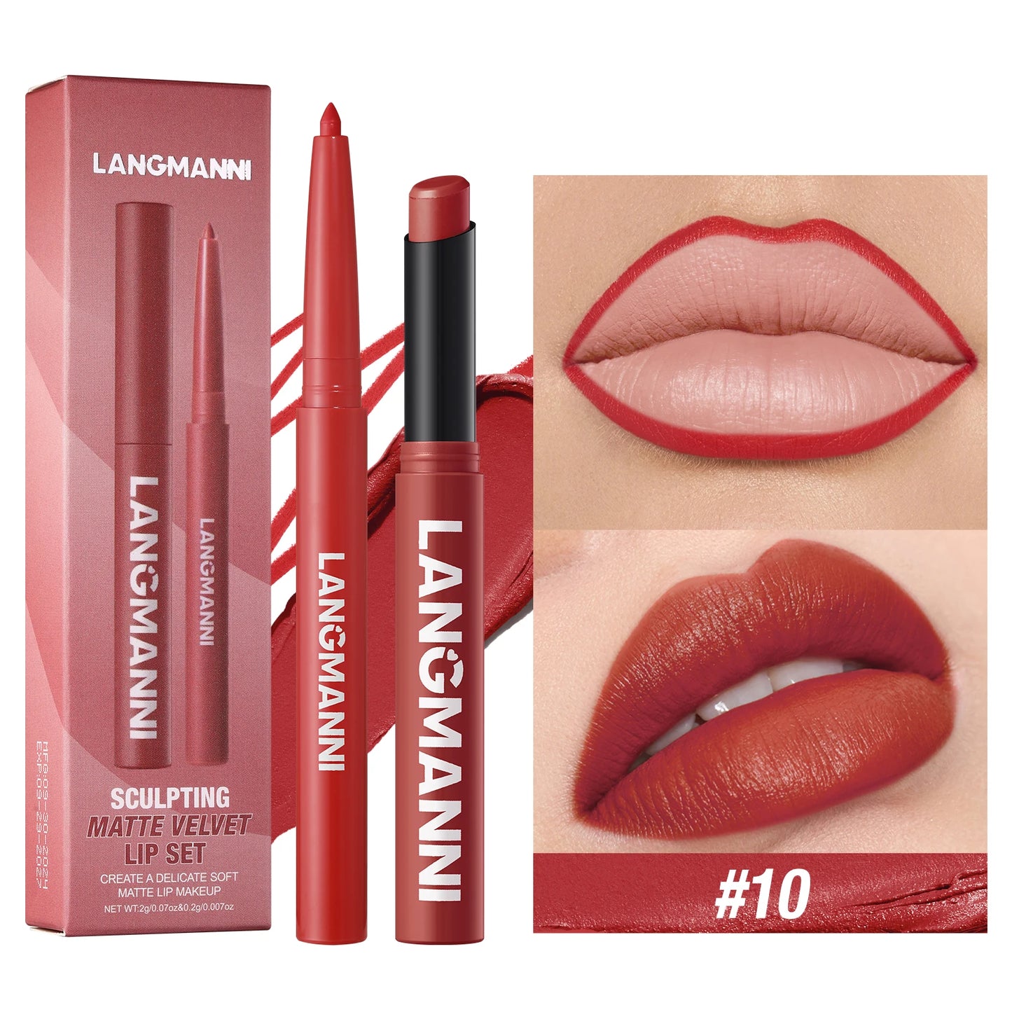 Waterproof Lipliner + Lipstick Duo – No Smudge, No Fade, Long‑Lasting