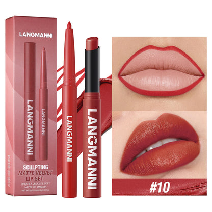 Waterproof Lipliner + Lipstick Duo – No Smudge, No Fade, Long‑Lasting