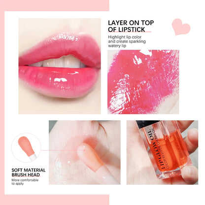 Plumping Moisturizing Lip Oil – Hydrating, Glossy & Pink Tint