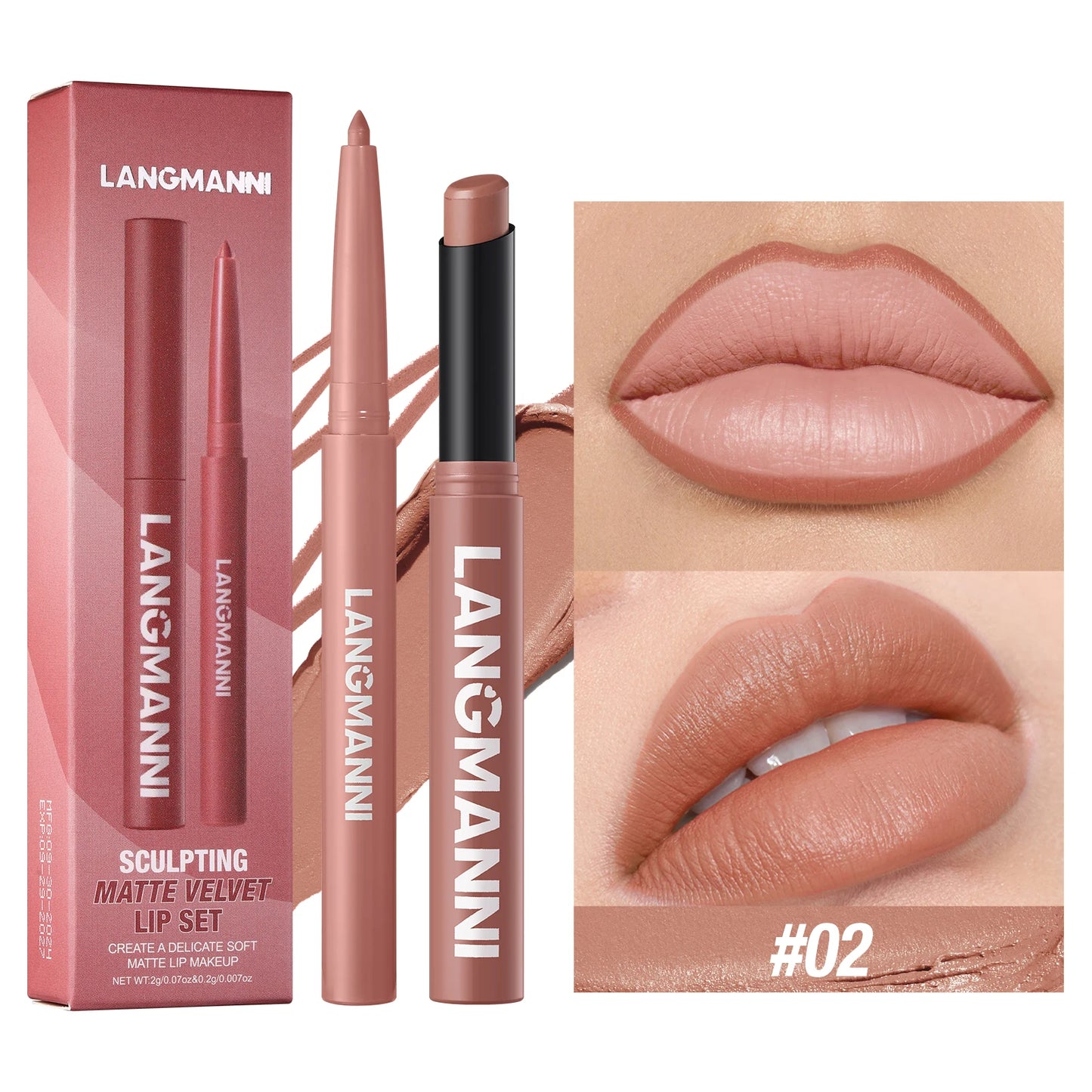 Waterproof Lipliner + Lipstick Duo – No Smudge, No Fade, Long‑Lasting