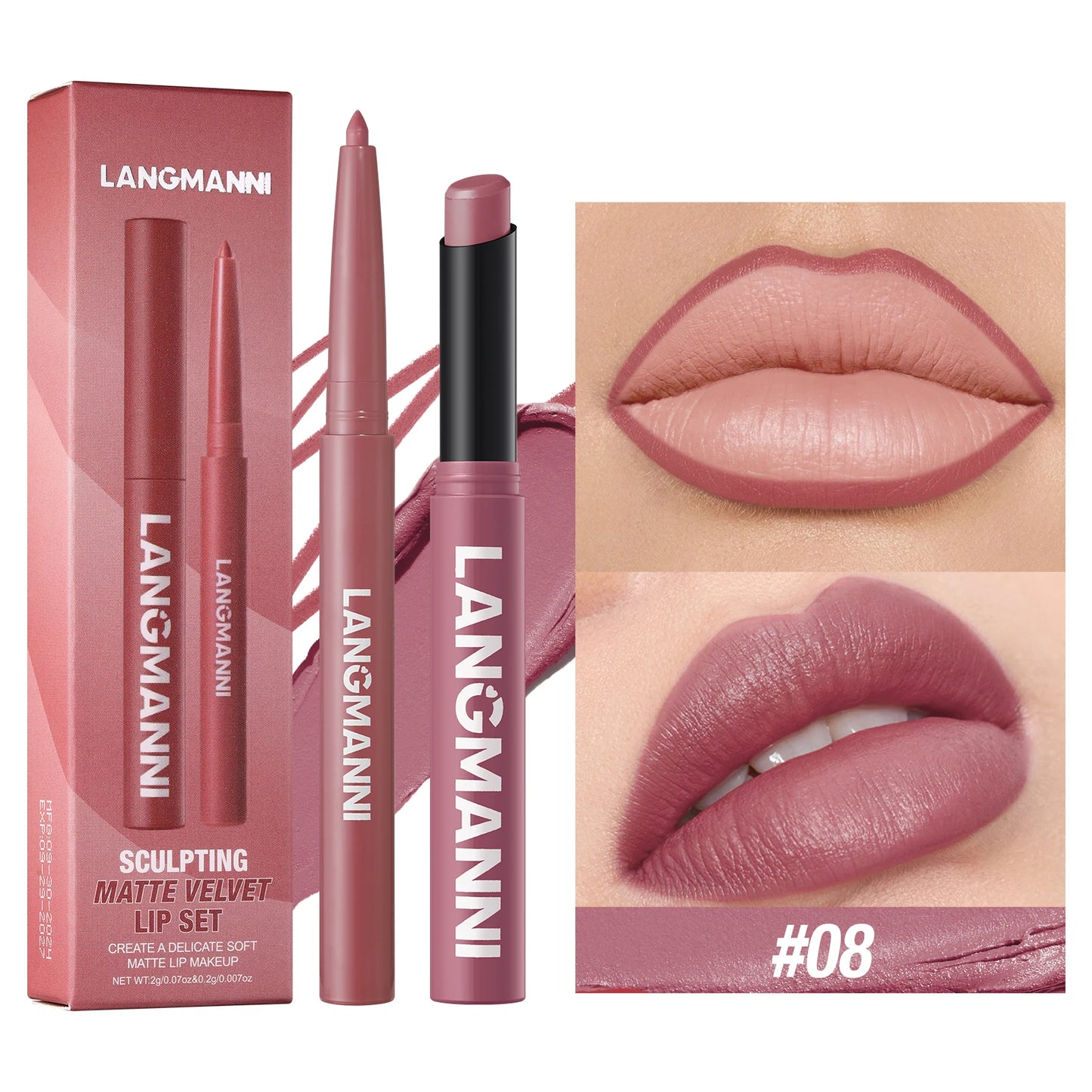 Waterproof Lipliner + Lipstick Duo – No Smudge, No Fade, Long‑Lasting