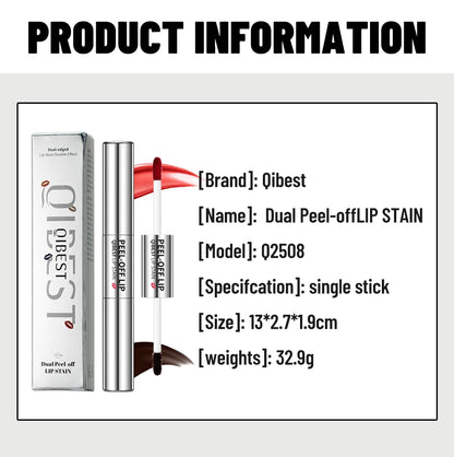 Double‑Ended Peel‑Off Lip Stain – Long‑Lasting, Waterproof & Transfer‑Proof