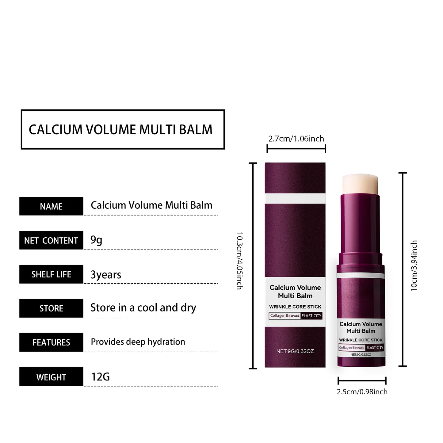Calcium Volume Collagen Multi Balm Stick – Hydrating, Firming & Anti-Aging