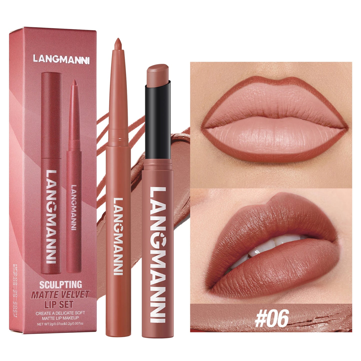 Waterproof Lipliner + Lipstick Duo – No Smudge, No Fade, Long‑Lasting