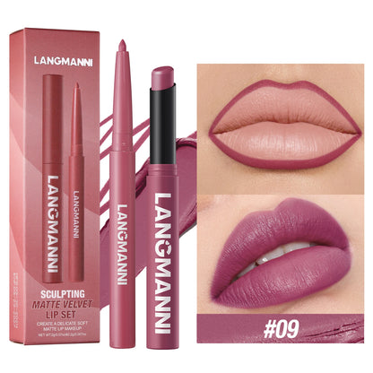 Waterproof Lipliner + Lipstick Duo – No Smudge, No Fade, Long‑Lasting