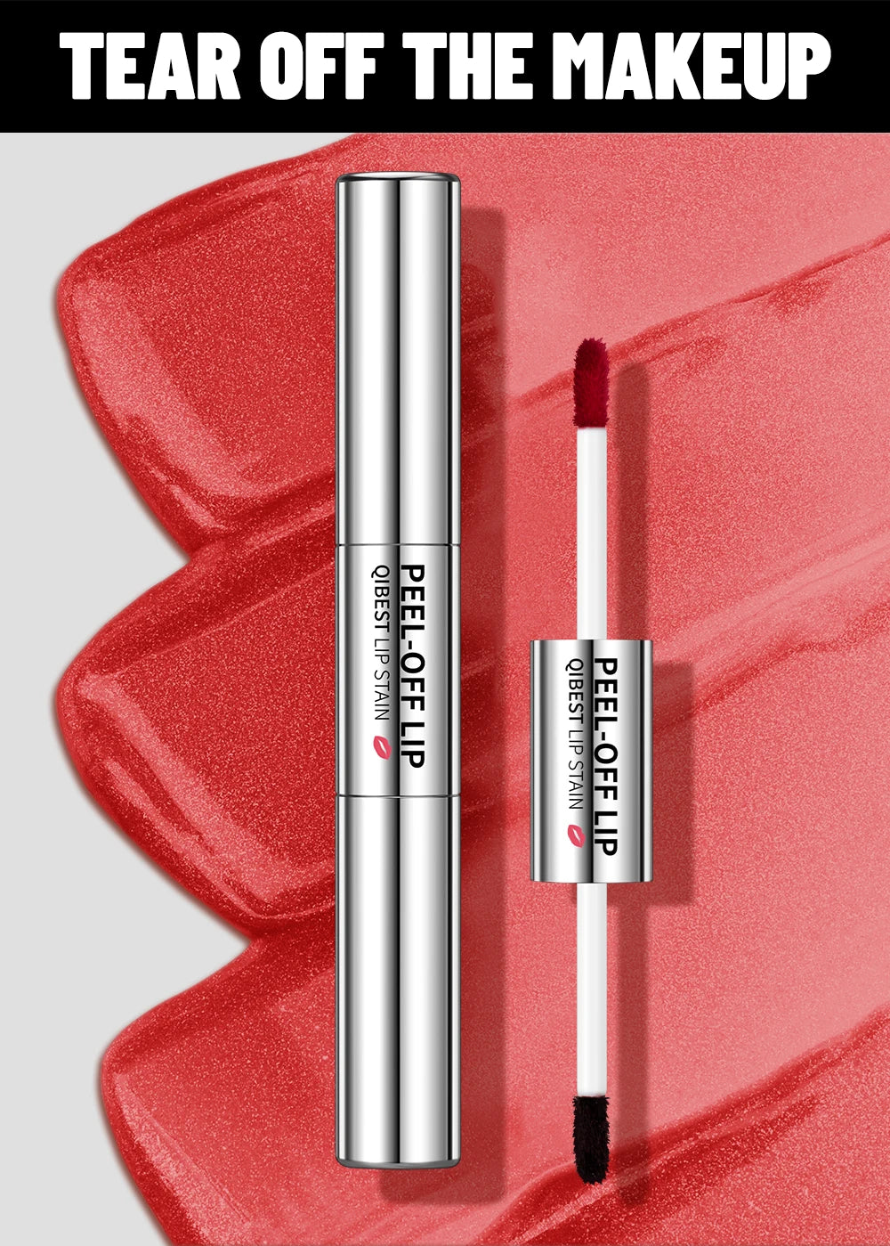 Double‑Ended Peel‑Off Lip Stain – Long‑Lasting, Waterproof & Transfer‑Proof