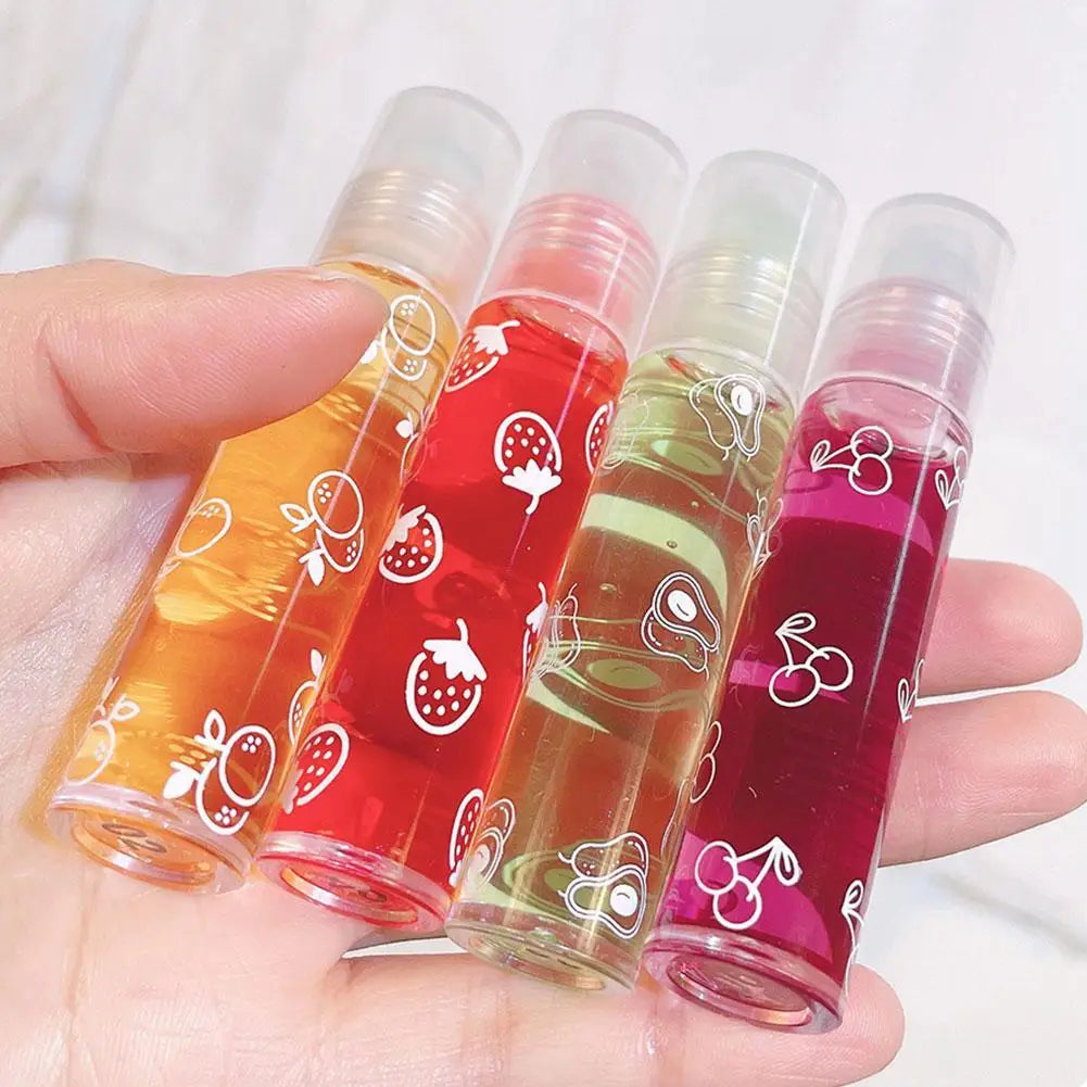 Roll‑On Fruit Essence Lip Oil – Hydrating, Glossy & Non‑Sticky (6 Colors)