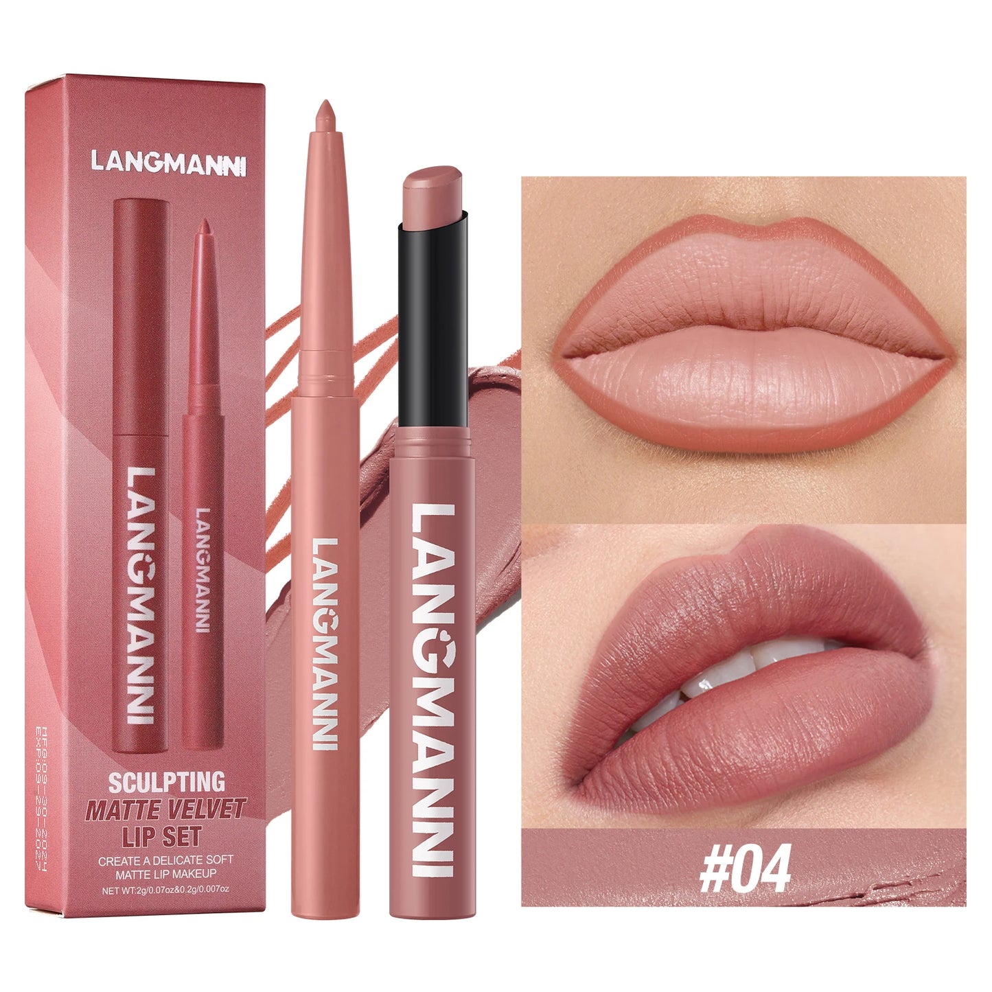 Waterproof Lipliner + Lipstick Duo – No Smudge, No Fade, Long‑Lasting