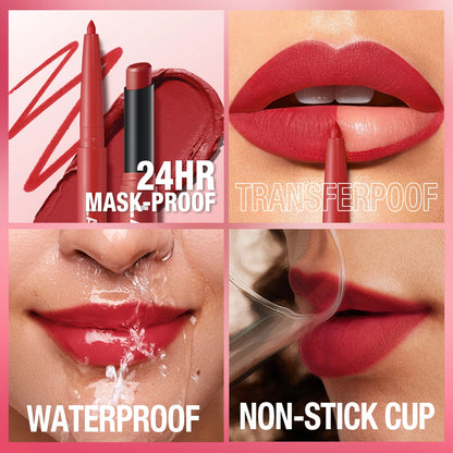 Waterproof Lipliner + Lipstick Duo – No Smudge, No Fade, Long‑Lasting