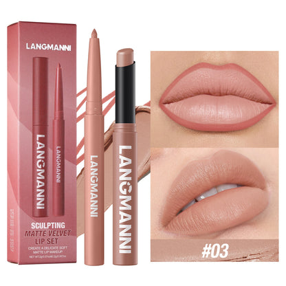 Waterproof Lipliner + Lipstick Duo – No Smudge, No Fade, Long‑Lasting