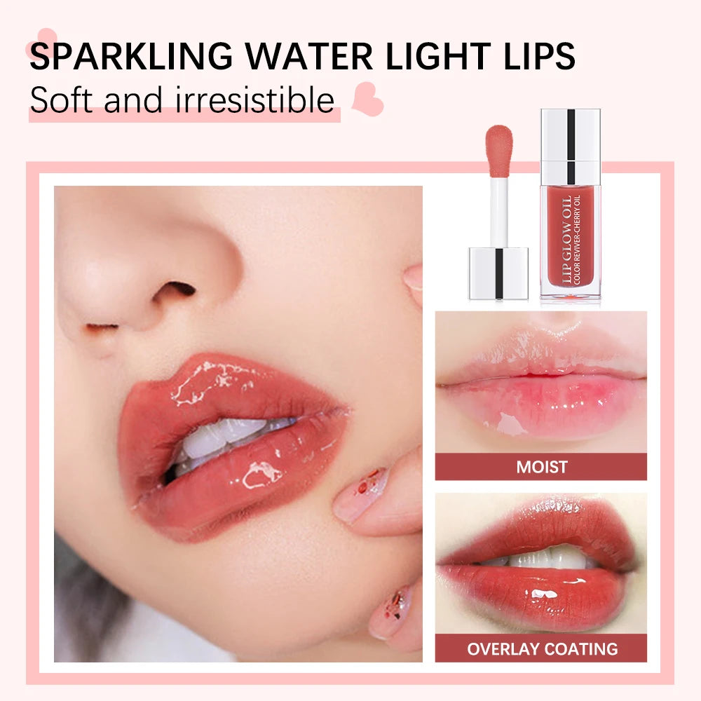 Plumping Moisturizing Lip Oil – Hydrating, Glossy & Pink Tint