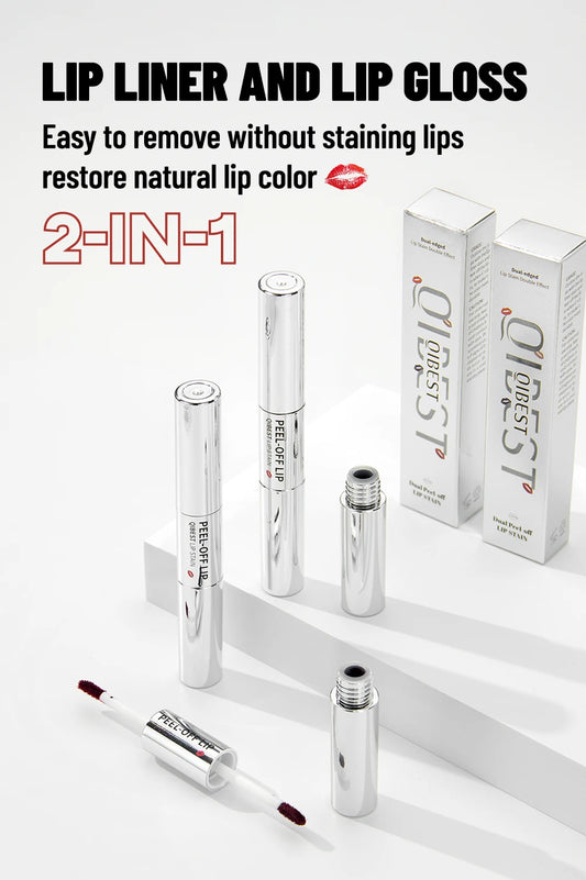 Double‑Ended Peel‑Off Lip Stain – Long‑Lasting, Waterproof & Transfer‑Proof